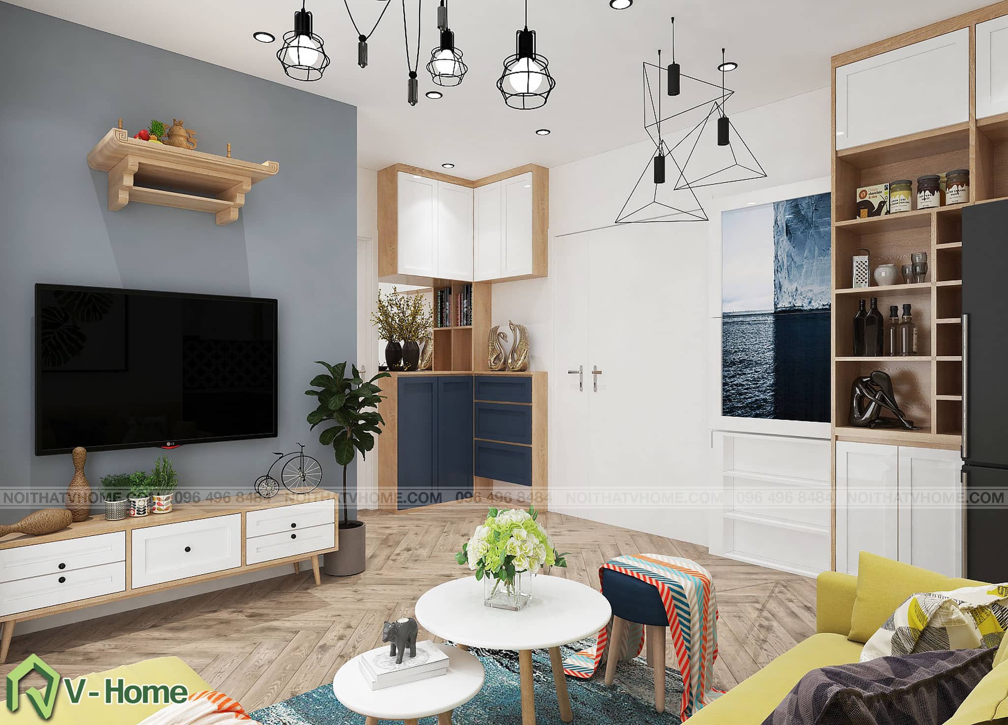 Thiết kế nội thất chung cư N02 - 259 Yên Hòa phong cách Scandinavian